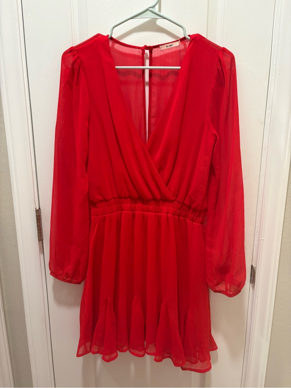 Mi ami Vibrant Red Sheer Dress